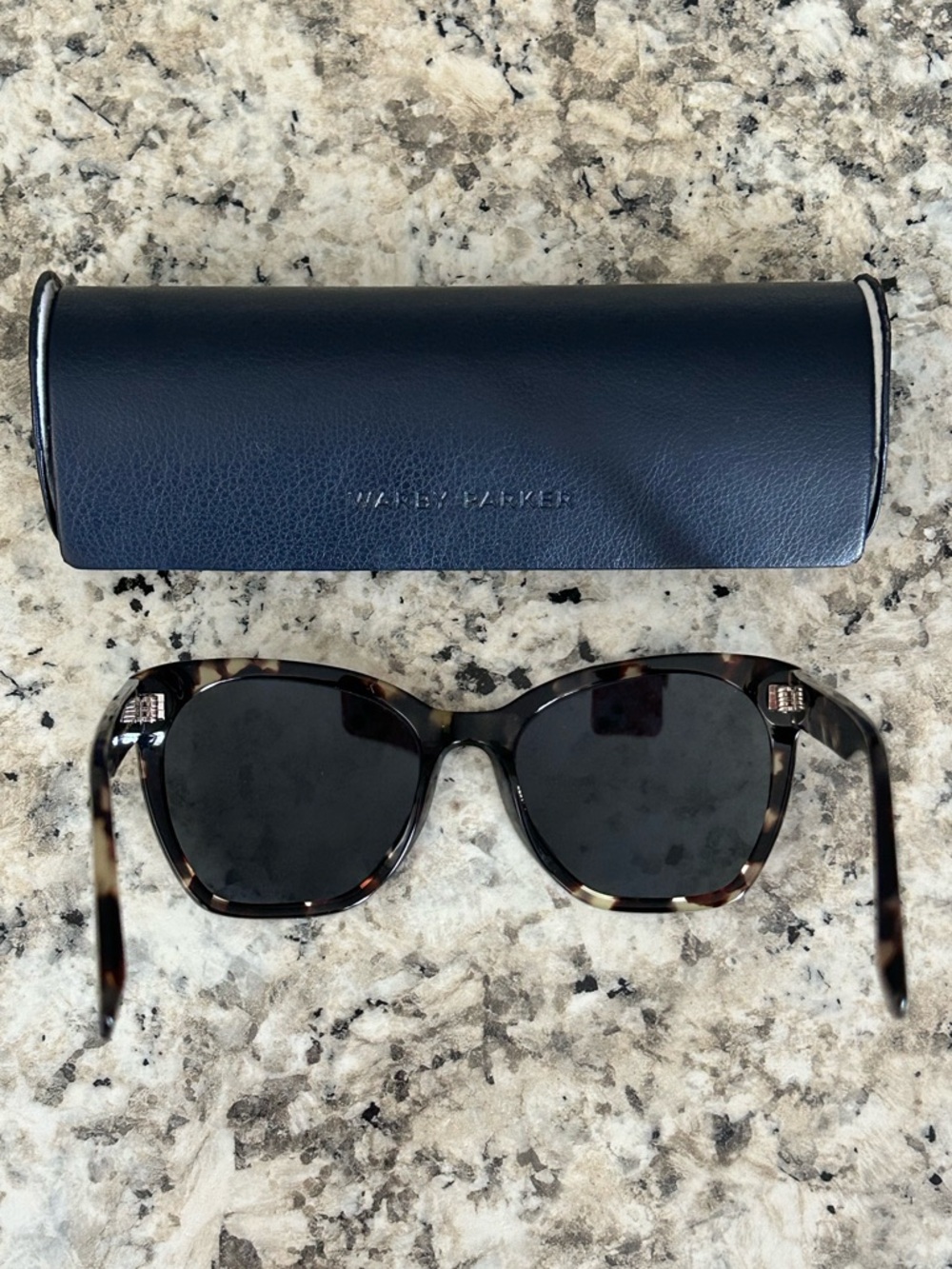 Warby Parker RheaTortoise Full Rim Sunglasses Rectangular Cat Eye w Hard Case - Picture 10 of 16